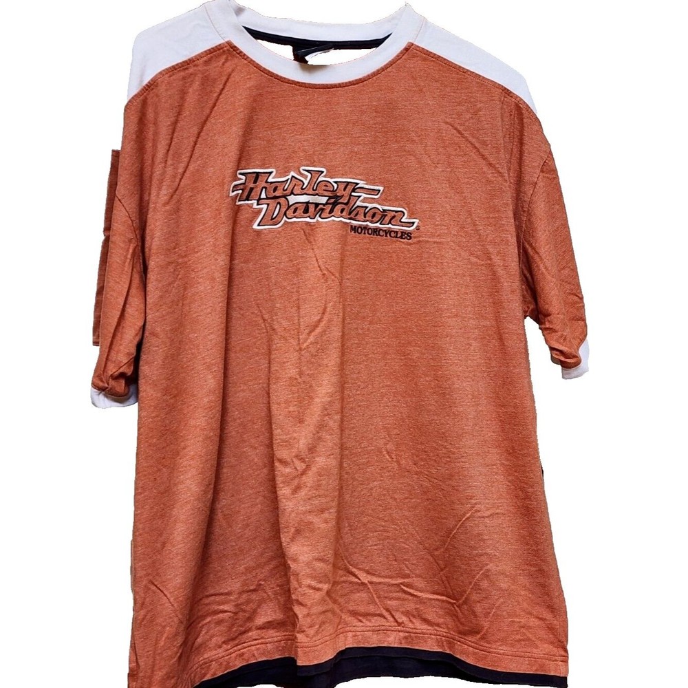 Harley Davidson Brown Embroidered Logo Shirt Plus Size 2XL Corpus Christi